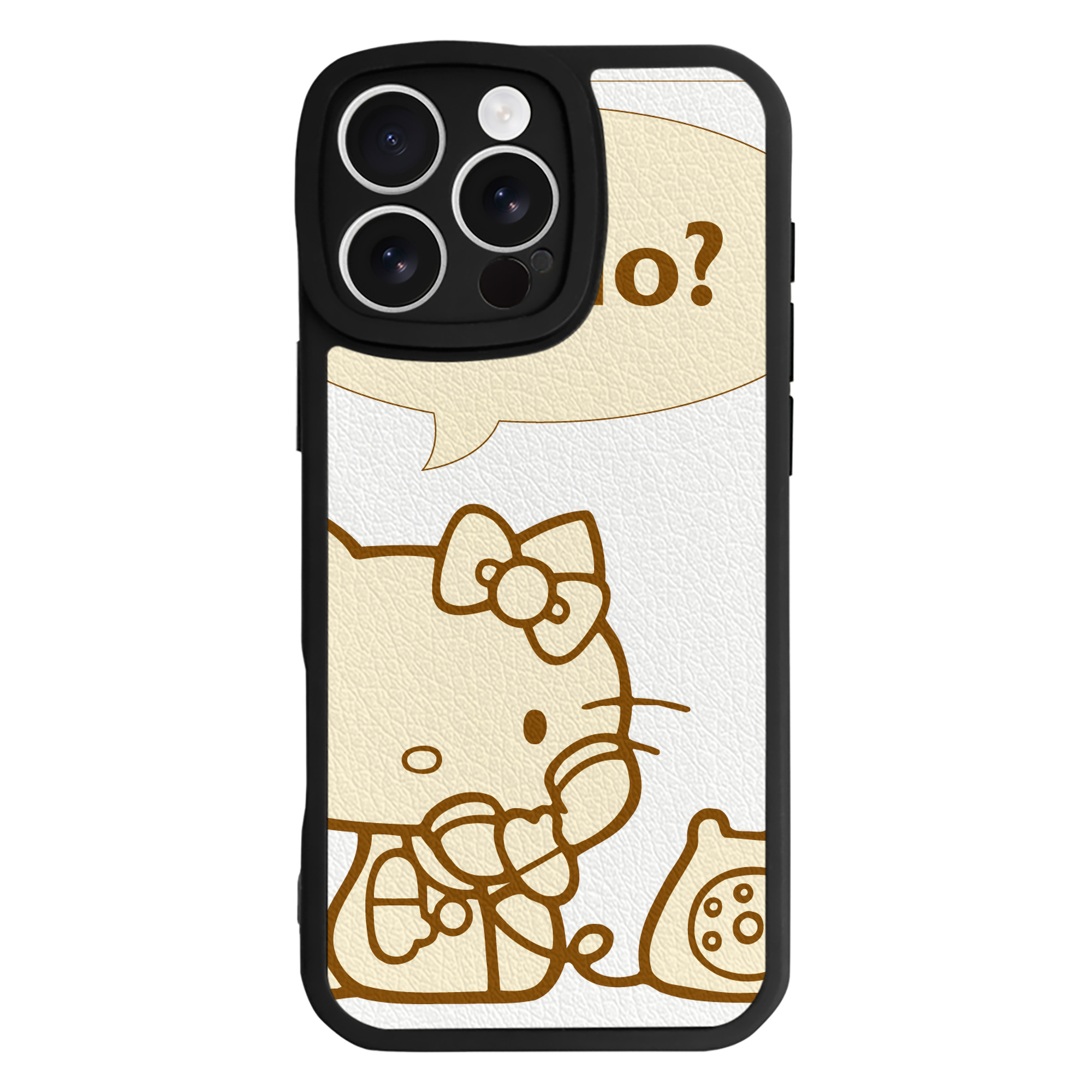 （画像用） Hello Kitty ハローキティ 【iPhone 16シリーズ対応】シリコンスマホケース（レザー調） 材質：シリコン